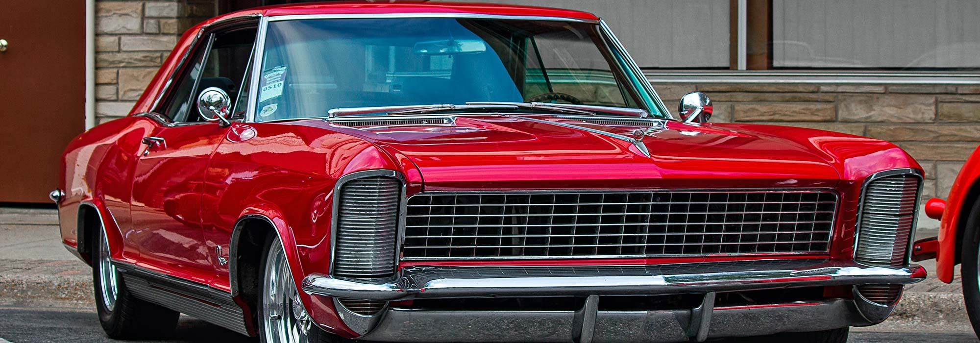 Shiny red classic car